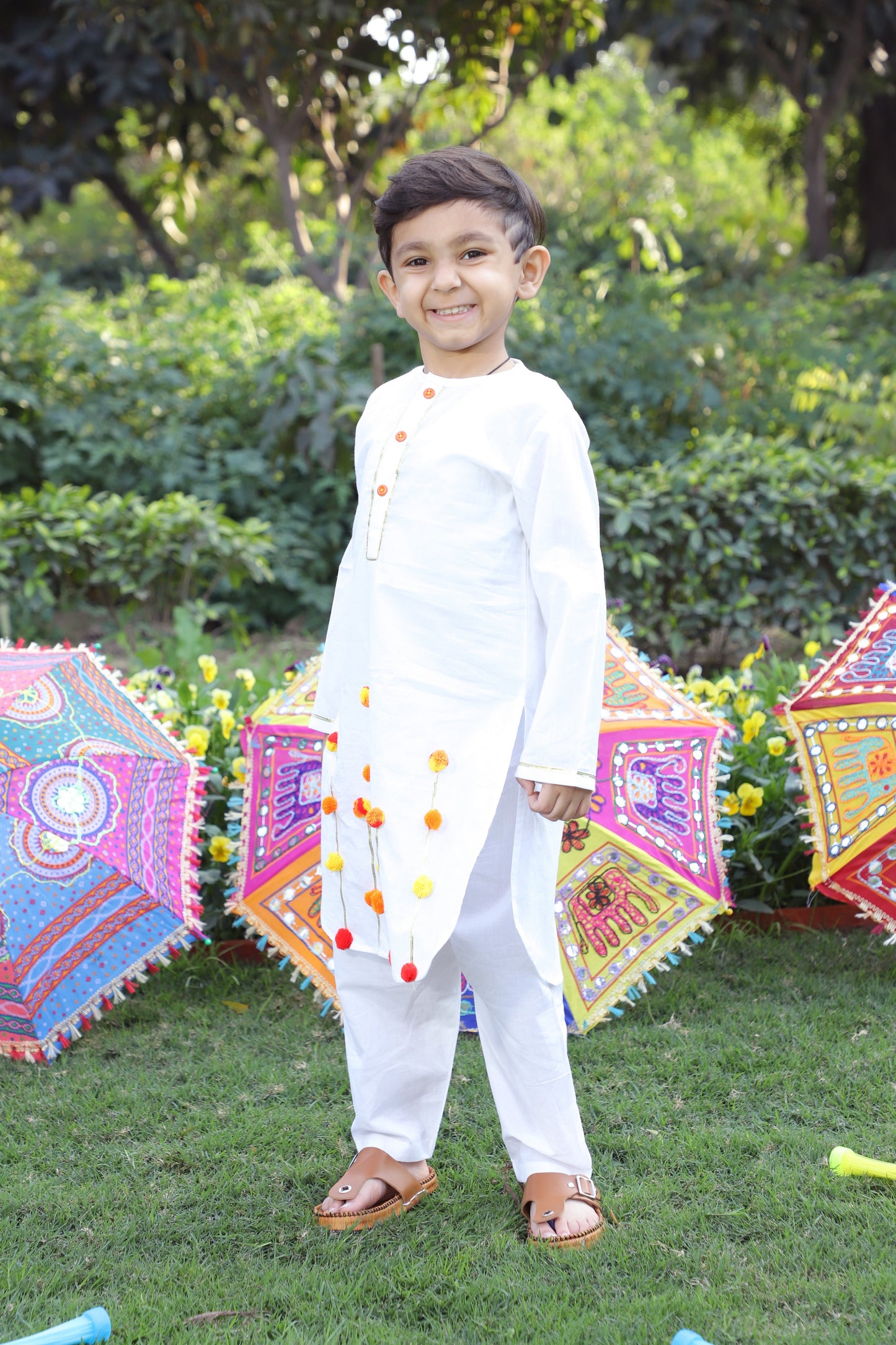 Boys Pure Cotton Embellished Kurta Set