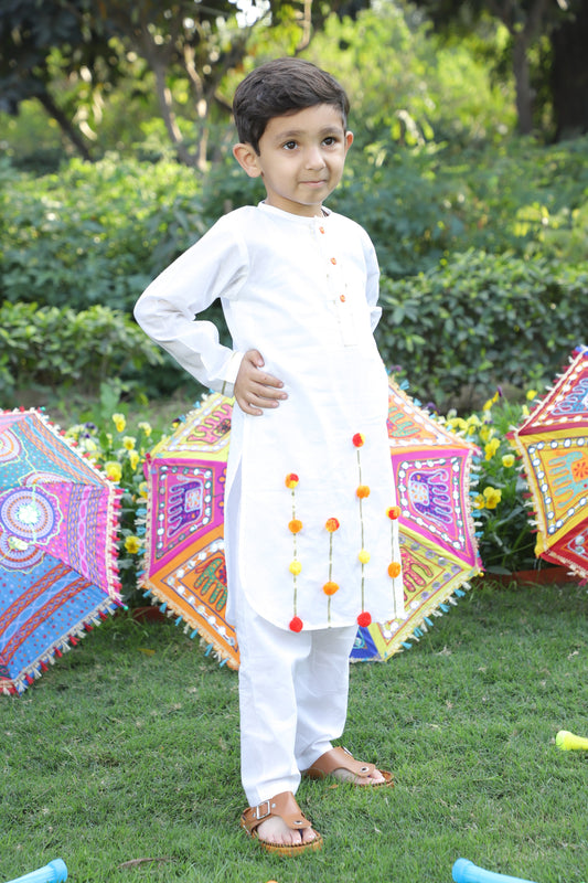 Boys Pure Cotton Embellished Kurta Set