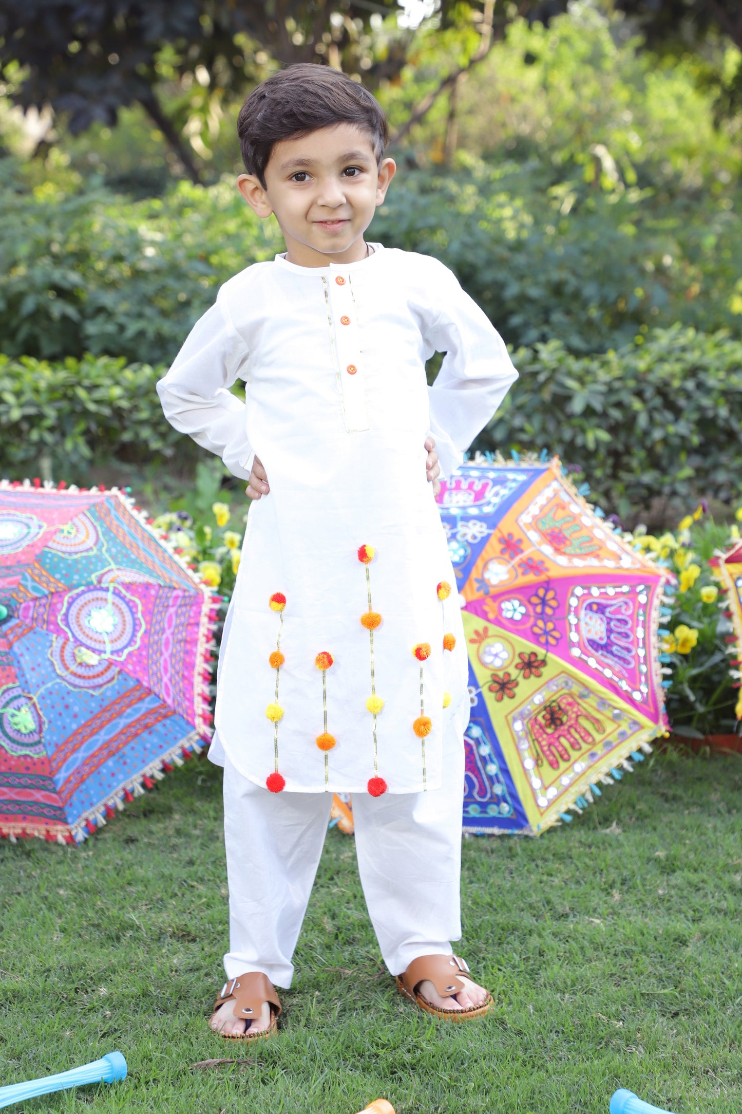 Boys Pure Cotton Embellished Kurta Set